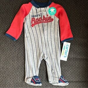 Carters child of mine Preemie sleep n play footie daddy’s rookie